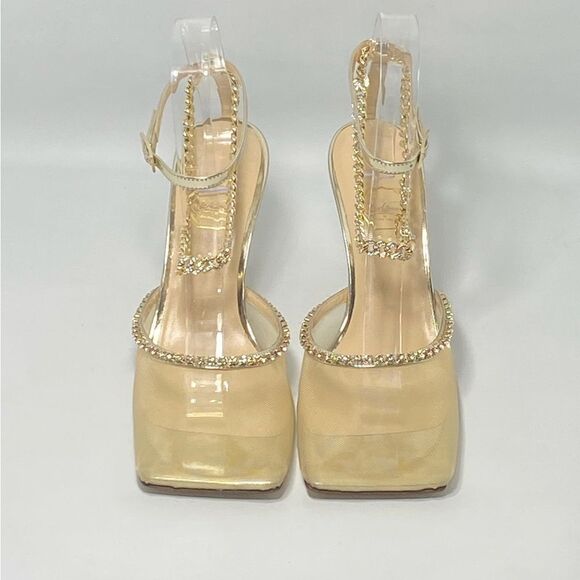 Nalebe Stellar Crystal-Embellished Ankle-Strap Pumps size 38 - Picture 5 of 13